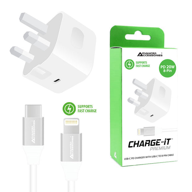 iPhone 20W Mains Charger USB-C to 8 PIN CABLE